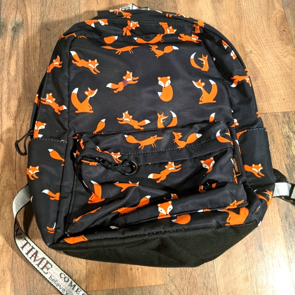 Fox print laptop backpack